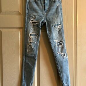 American Eagle Outfitters Blue Skinny Jeans Distressed